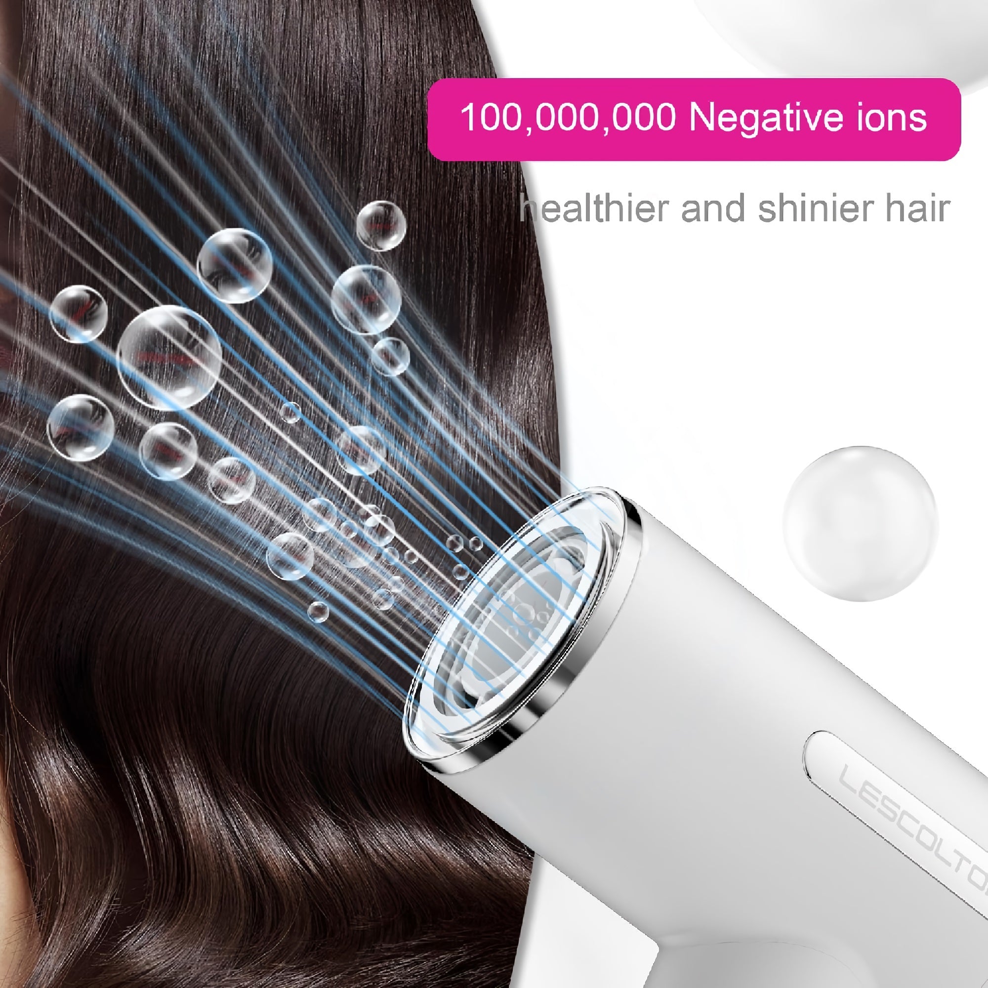 BLDC Hair Dryer, Blow Dryer with 110,000 RPM, 1400W Powerful High Speed, Diffuser & LED Display, 3 Air Speeds for Fast Drying, Home, Travel (White) - LS-092 BLDC Hair Dryer, Blow Dryer with 110,000 RPM, 1400W Powerful High Speed, Diffuser & LED Display, 3 Air Speeds for Fast Drying, Home, Travel (White) - LS-092